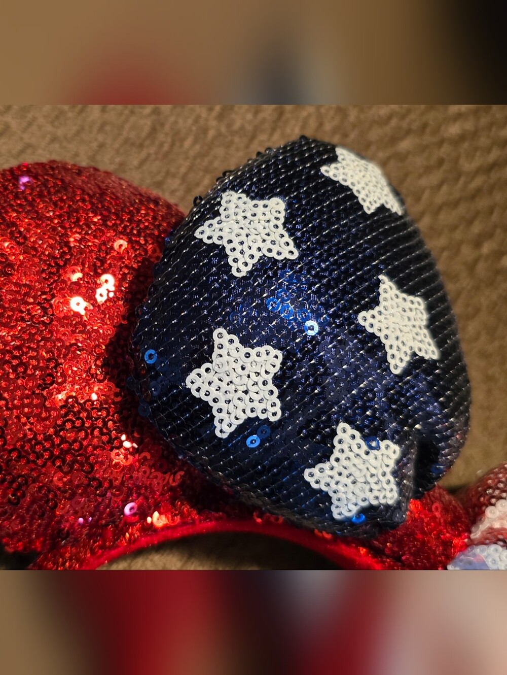 Disney Minnie Ears Headband - Patriotic Red, White & Blue - Picture 3 of 5
